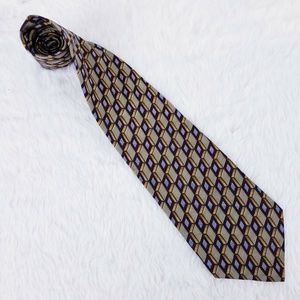 Countess Mara Geometric 100% Silk Men Necktie Size 58x4 - NWOT